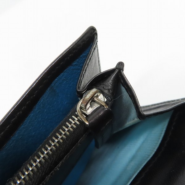実際に弊社で買取させて頂いたBVLGARI/ブルガリ レザー 二つ折り 長財布/ロングウォレット ブラックの画像 7枚目