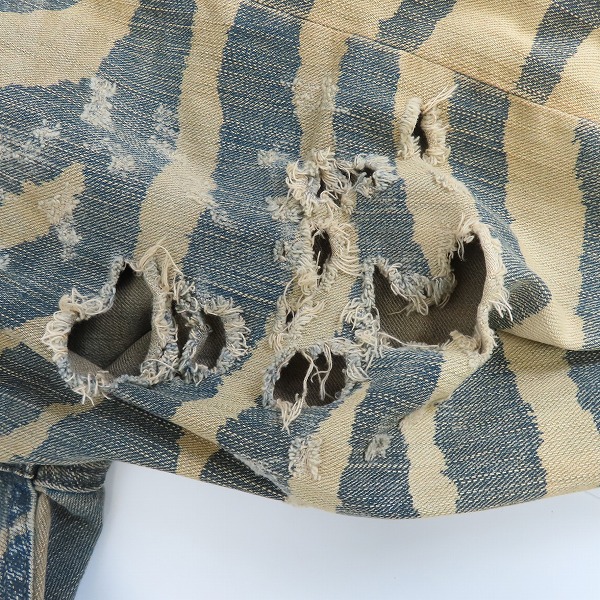 実際に弊社で買取させて頂いたL.G.B./ルグランブルー デニムパンツ ダメージ加工 カーキ/30の画像 6枚目