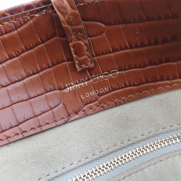 実際に弊社で買取させて頂いたJIMMY CHOO/ジミーチュウ 2WAY VARENNE TOTE ヴァレンヌ トートバッグ ラフィア の画像 4枚目