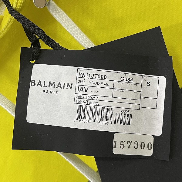 実際に弊社で買取させて頂いたBALMAIN/バルマン フロントロゴ サイドジップ パーカーWH1JT000/Sの画像 7枚目