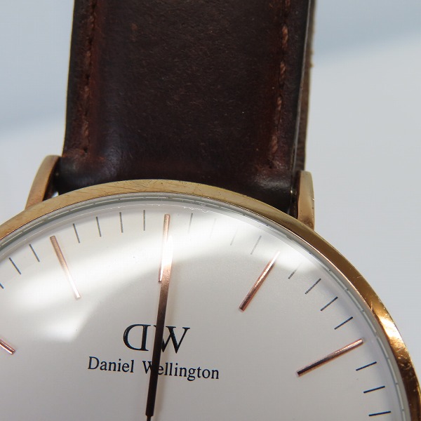 実際に弊社で買取させて頂いた【難有り/動作未確認】Daniel Wellington/ダニエルウェリントン レザーベルト クオーツ腕時計 3ATMの画像 8枚目