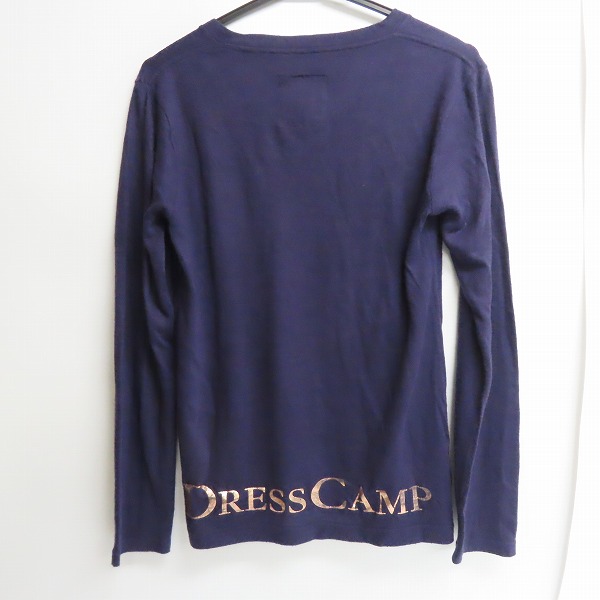実際に弊社で買取させて頂いたDRESSCAMP/ドレスキャンプ アンゴラ混 ロゴ刺繍Vネックニット 44の画像 1枚目