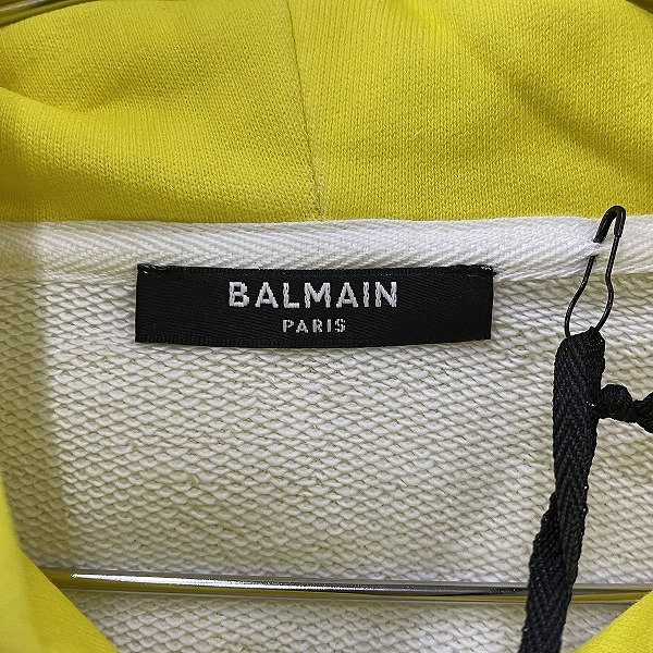 実際に弊社で買取させて頂いたBALMAIN/バルマン フロントロゴ サイドジップ パーカーWH1JT000/Sの画像 2枚目