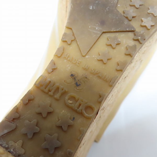 実際に弊社で買取させて頂いたJIMMY CHOO/ジミーチュウ オープントゥ エナメル ストラップ サンダル/35の画像 5枚目