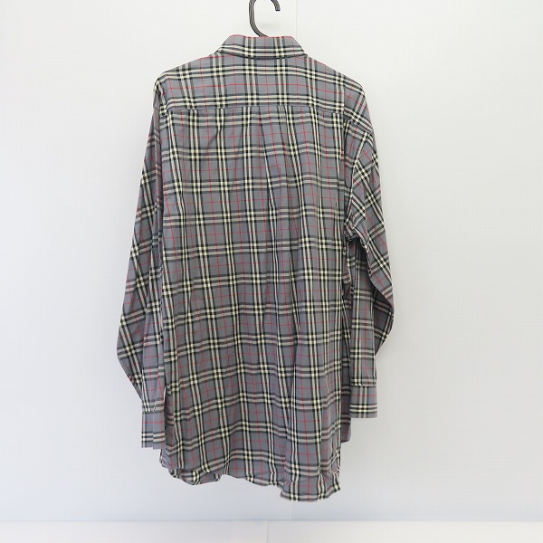実際に弊社で買取させて頂いたBURBERRY LONDON/バーバリーロンドン 長袖シャツ グレー ノバチェック /Lの画像 1枚目