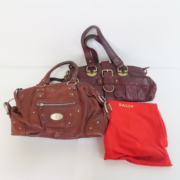 実際に弊社で買取させて頂いたBALLY/バリー レザー プレートデザイン等 ミニボストン/ハンドバック 2点セットの画像 7枚目