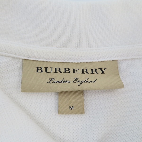 実際に弊社で買取させて頂いたBURBERRY/バーバリー ポロシャツ ホワイト/Mの画像 2枚目