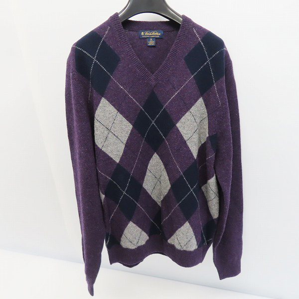 実際に弊社で買取させて頂いたBrooks Brothers/ブルックスブラザーズ ウール Vネック アーガイルニット/M