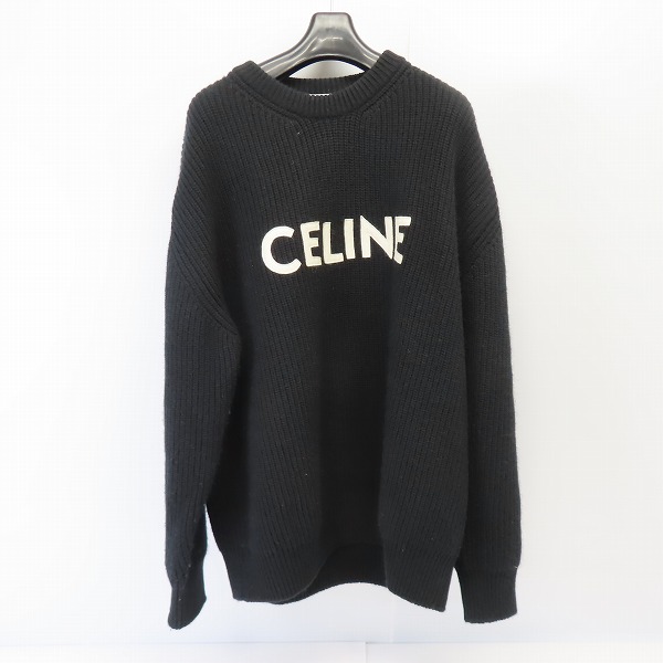 実際に弊社で買取させて頂いたCELINE/セリーヌ 21SS CELINE ロゴ ブラック オーバーサイズニット 2A09T423P/S