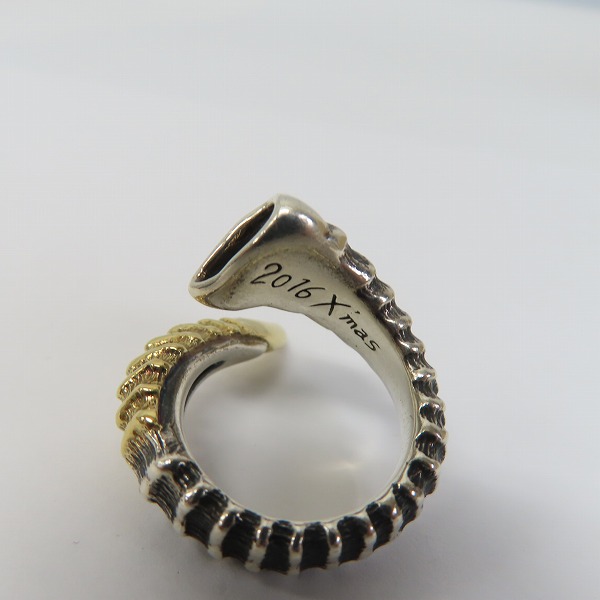 実際に弊社で買取させて頂いたBloody Mary/ブラッディマリー 2016 クリスマス限定 シルバー/K18 Shofar/ショファールリング 11号の画像 6枚目