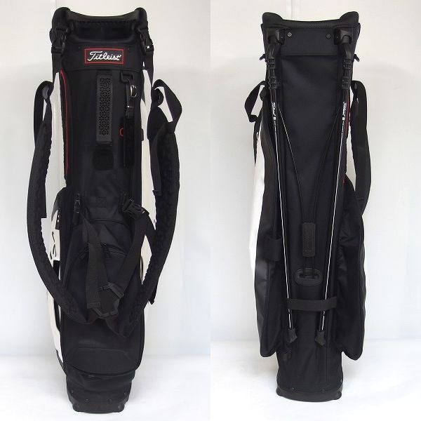 実際に弊社で買取させて頂いたTitleist/タイトリスト Players 4/プレイヤーズ4 スタンドキャディバッグ ブラックｘホワイトｘレッドの画像 2枚目