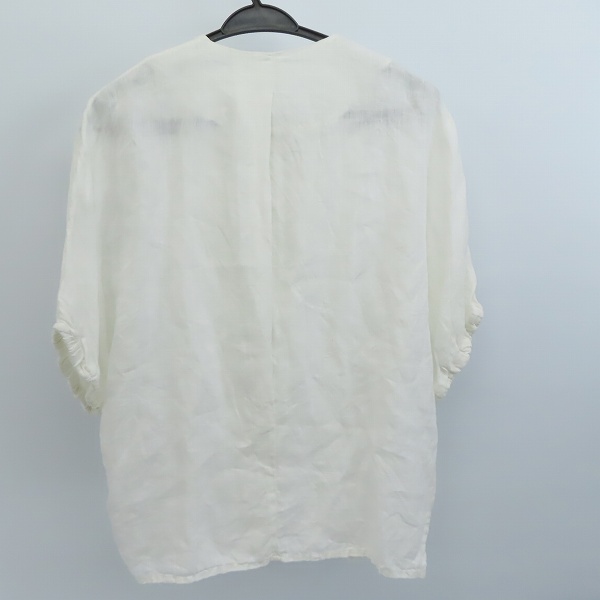 実際に弊社で買取させて頂いた120%lino/ワンハンドレッドトゥエンティーパーセントリノ ブルガリア製 リネン ノーカラー シャツ/40の画像 1枚目