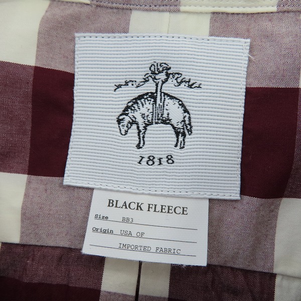 実際に弊社で買取させて頂いた【未使用】BLACK FLEECE by Brooks Brothers/ブラックフリース ブルックスブラザーズ ボタンダウン チェックシャツ/BB3の画像 2枚目