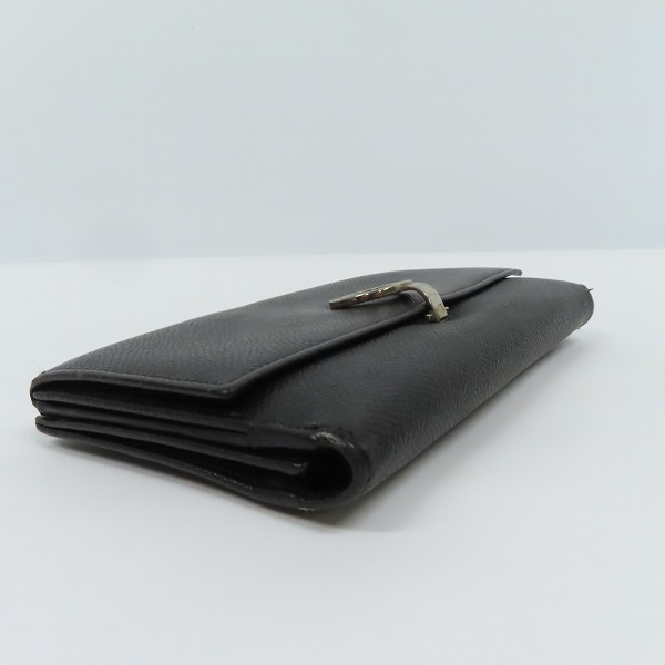 実際に弊社で買取させて頂いたBVLGARI/ブルガリ レザー 二つ折り 長財布/ロングウォレット ブラックの画像 2枚目