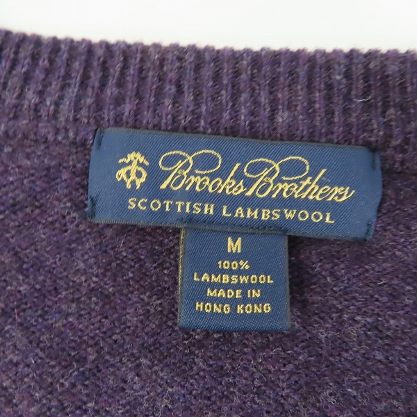 実際に弊社で買取させて頂いたBrooks Brothers/ブルックスブラザーズ ウール Vネック アーガイルニット/Mの画像 2枚目