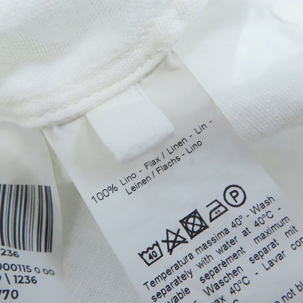 実際に弊社で買取させて頂いた120%lino/ワンハンドレッドトゥエンティーパーセントリノ ブルガリア製 リネン ノーカラー シャツ/40の画像 4枚目