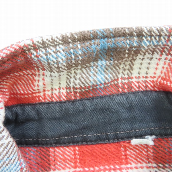 実際に弊社で買取させて頂いたTHE FLAT HEAD/フラットヘッド ORIGINAL WEAR チェック フランネルシャツ/40の画像 6枚目