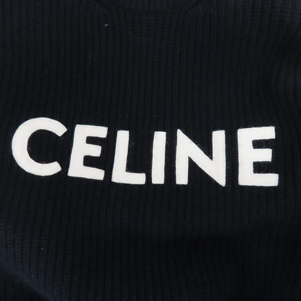 実際に弊社で買取させて頂いたCELINE/セリーヌ 21SS CELINE ロゴ ブラック オーバーサイズニット 2A09T423P/Sの画像 6枚目