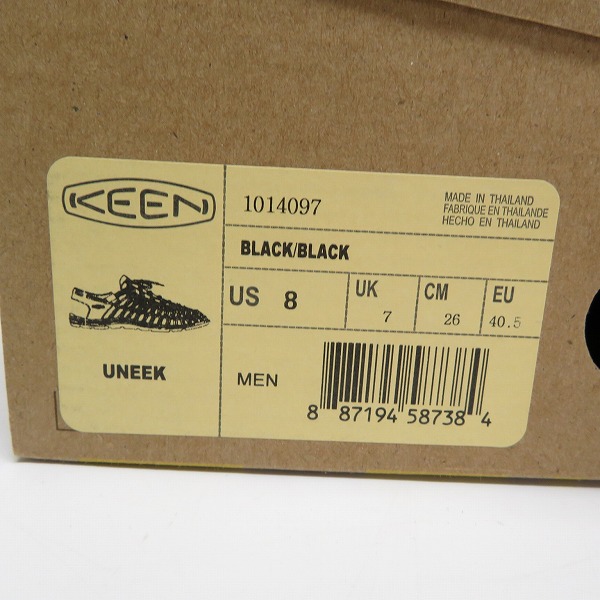 実際に弊社で買取させて頂いたKEEN/キーン UNEEK/ユニーク サンダル ブラック 1014097/26の画像 9枚目