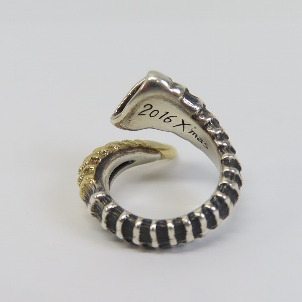 実際に弊社で買取させて頂いたBloody Mary/ブラッディマリー 2016 クリスマス限定 シルバー/K18 Shofar/ショファールリング 11号の画像 2枚目