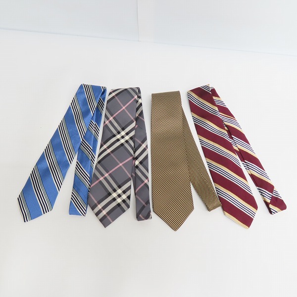 実際に弊社で買取させて頂いた【おまとめ7点】ブルックスブラザーズ/タケオキクチ/バーバリー他 斜めストライプ/チェック柄等 ネクタイの画像 1枚目