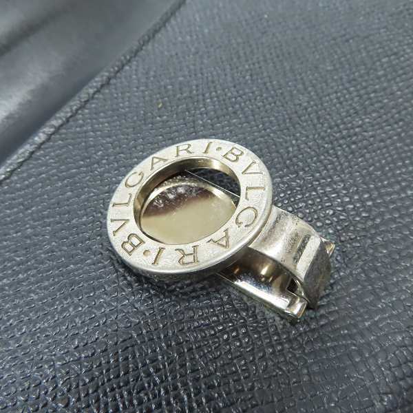 実際に弊社で買取させて頂いたBVLGARI/ブルガリ レザー 二つ折り 長財布/ロングウォレット ブラックの画像 6枚目