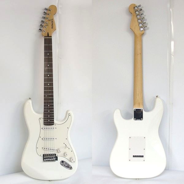実際に弊社で買取させて頂いた★BUSKER'S/バスカーズ ストラトキャスターType ホワイト ソフトケース付の画像 1枚目