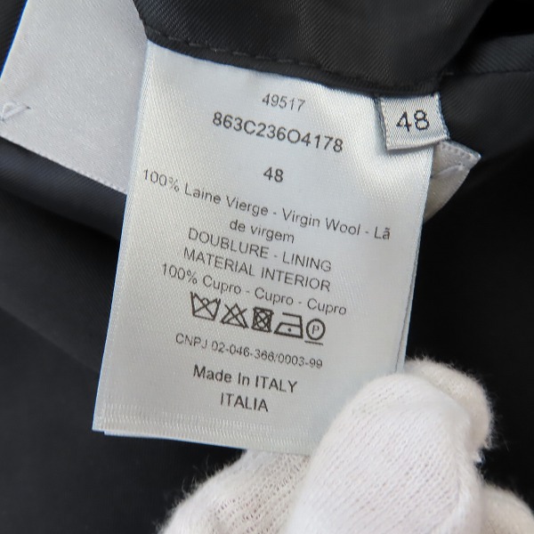 実際に弊社で買取させて頂いたDior Homme/ディオールオム ATELIER Bee Embroidered Jacket Black テーラードジャケット 48の画像 3枚目