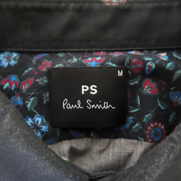 実際に弊社で買取させて頂いたPS Paul Smith/ピーエスポールスミス フラワー 長袖 シャツ ブラック/Mの画像 2枚目