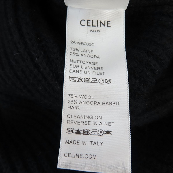 実際に弊社で買取させて頂いたCELINE/セリーヌ 21SS CELINE ロゴ ブラック オーバーサイズニット 2A09T423P/Sの画像 4枚目