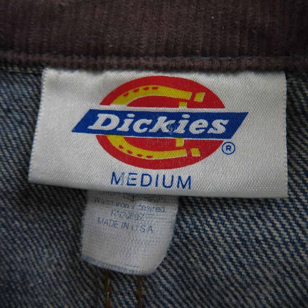 実際に弊社で買取させて頂いたDICKIES/ディッキーズ デニムジャケット 襟コーデュロイ カバーオール /Mの画像 2枚目