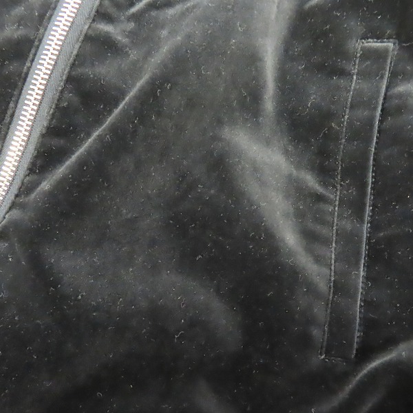 実際に弊社で買取させて頂いたBACKBONE/バックボーン ベロア ジップアップブルゾン ロゴ 刺繍 裏地 ヒョウ柄 BB07FW-C01/Mの画像 4枚目