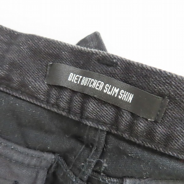実際に弊社で買取させて頂いたDIET BUTCHER SLIM SKIN/ダイエットブッチャースリムスキン ベルト装飾 ブラックスキニーデニム/2の画像 3枚目