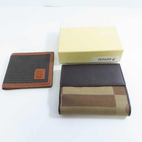 実際に弊社で買取させて頂いたBALLY/バリー Bロゴ 二つ折り/フラップ 財布/ウォレット 2点セットの画像 9枚目