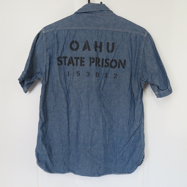 実際に弊社で買取させて頂いたSUGAR CANE/シュガーケーン FICTION ROMANCE 5oz CHAMBRAY WORK SHIRT STENCIL ワークシャツ SC37938/Sの画像 1枚目