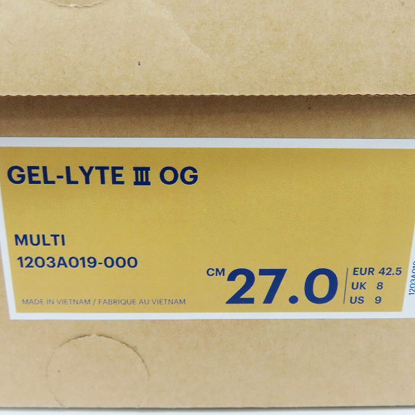 実際に弊社で買取させて頂いたasics×ATMOS/アシックス×アトモス GEL LYTE 3/ゲルライト3 ショーン・ウェザースプーン 1203A019-000/27の画像 8枚目