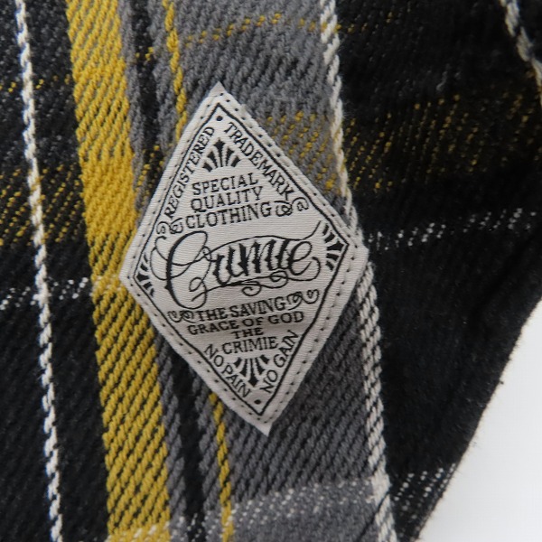 実際に弊社で買取させて頂いたCRIMIE/クライミー 刺繡  チェック フランネルシャツ Lの画像 5枚目