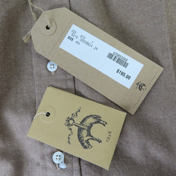 実際に弊社で買取させて頂いた【未使用】BLACK FLEECE by Brooks Brothers/ブラックフリース ブルックスブラザーズ ボタンダウン 長袖シャツ ブラウン/BB3の画像 4枚目