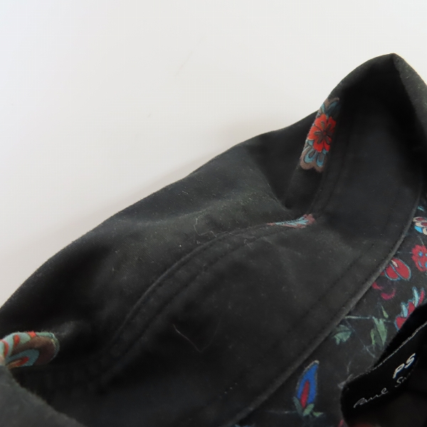 実際に弊社で買取させて頂いたPS Paul Smith/ピーエスポールスミス フラワー 長袖 シャツ ブラック/Mの画像 3枚目