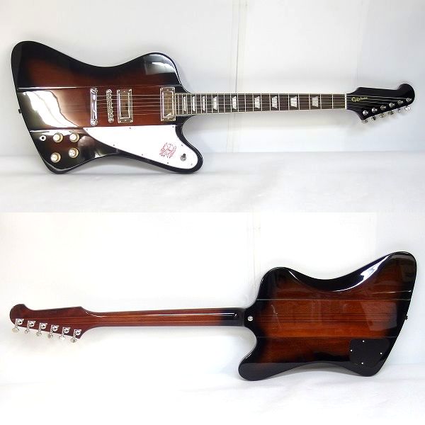 実際に弊社で買取させて頂いた★【美品】Epiphone/エピフォン Firebird VS/Vintage Sunburst ファイヤーバード 2021年製 ソフトケース付 の画像 1枚目