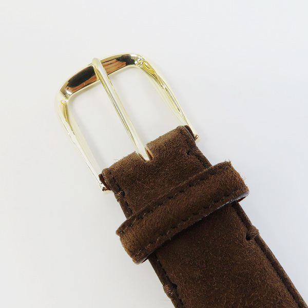 実際に弊社で買取させて頂いたTomorrowland×AndreaGreco/トゥモローランド×アンドレアグレコ スエードレザーベルト ブラウン/80の画像 1枚目