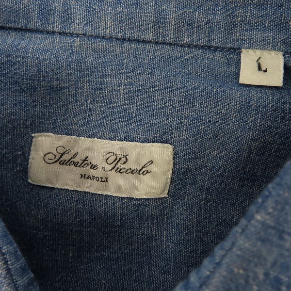 実際に弊社で買取させて頂いたSalvatore Piccolo/サルヴァトーレピッコロ コットンリネン シャンブレーシャツ/Lの画像 2枚目