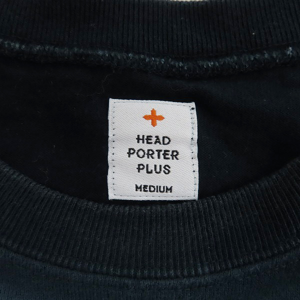 実際に弊社で買取させて頂いたHEAD PORTER PLUS/ヘッドポータープラス Tie Dye Border ボーダー Tシャツ ブラック/Mの画像 2枚目