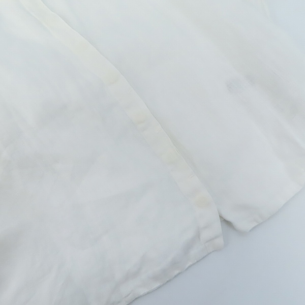 実際に弊社で買取させて頂いた120%lino/ワンハンドレッドトゥエンティーパーセントリノ ブルガリア製 リネン ノーカラー シャツ/40の画像 7枚目