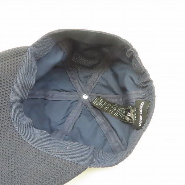 実際に弊社で買取させて頂いたGIORGIO ARMANI/ジョルジオアルマーニ ロゴ メッシュ ベースボールキャップ/Mの画像 4枚目