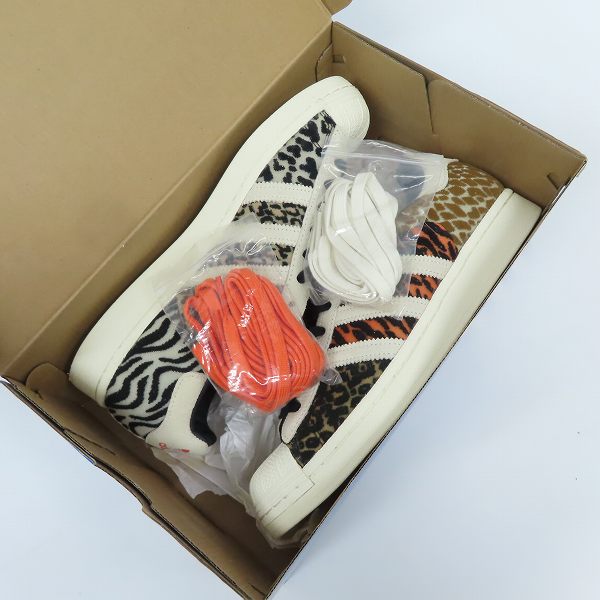 実際に弊社で買取させて頂いたadidas×atmos/アディダス×アトモス SUPERSTAR CRAZY ANIMAL PACK シューズ/スニーカー FY5232/26.5の画像 7枚目