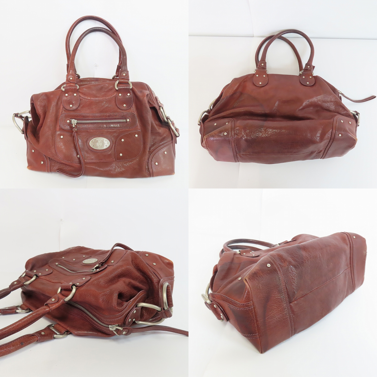 実際に弊社で買取させて頂いたBALLY/バリー レザー プレートデザイン等 ミニボストン/ハンドバック 2点セットの画像 1枚目
