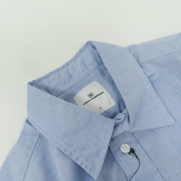 実際に弊社で買取させて頂いた【未使用】uniform experiment/ユニフォーム エクスペリメント 袖切替/ストライプ 長袖シャツ UE-112060/3の画像 4枚目