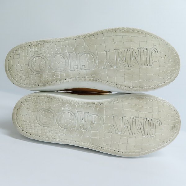 実際に弊社で買取させて頂いたJIMMY CHOO/ジミーチュウ ゴアベルト レザーハイカットスニーカー/42の画像 2枚目