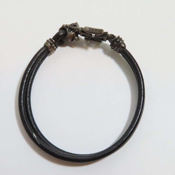 実際に弊社で買取させて頂いたDEAL DESIGN/ディールデザイン ツインスカルレザーブレスレット の画像 4枚目